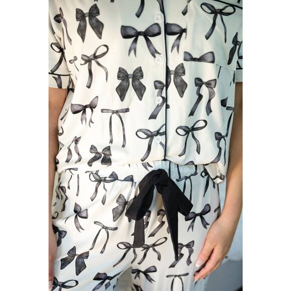 Jess Lea Midnight Bow Pant Ruffle Pajama Set - Picture 5 of 10